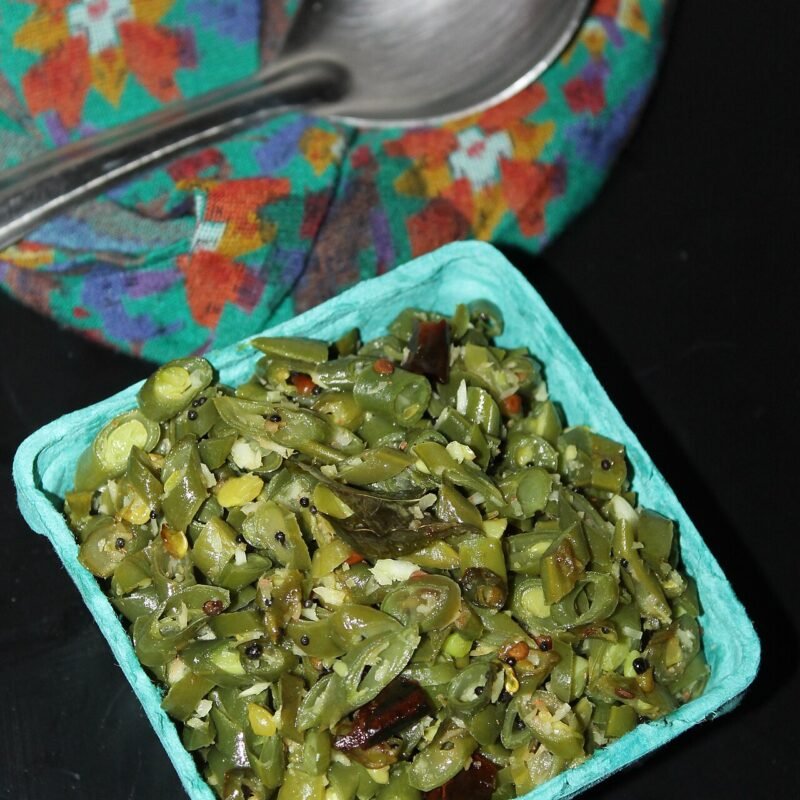 Fresh green beans stir-fried with coconut