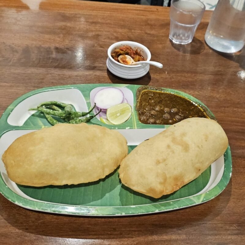 Chole Bhature, spiced chickpea curry with fried bread