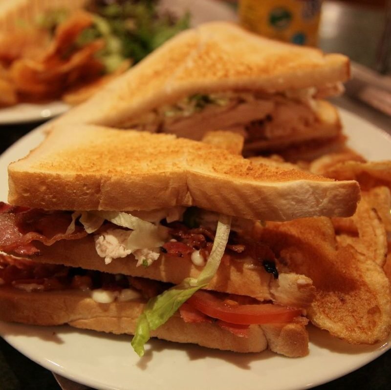 Triple-layered club sandwich