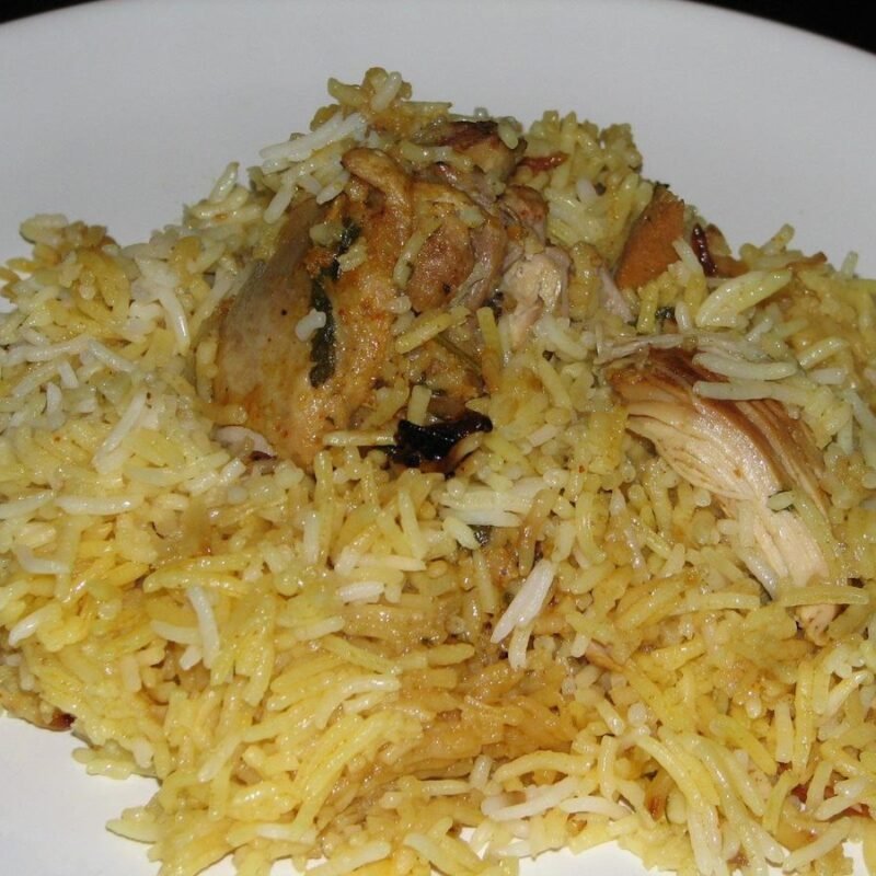 Hyderabadi-style chicken biryani