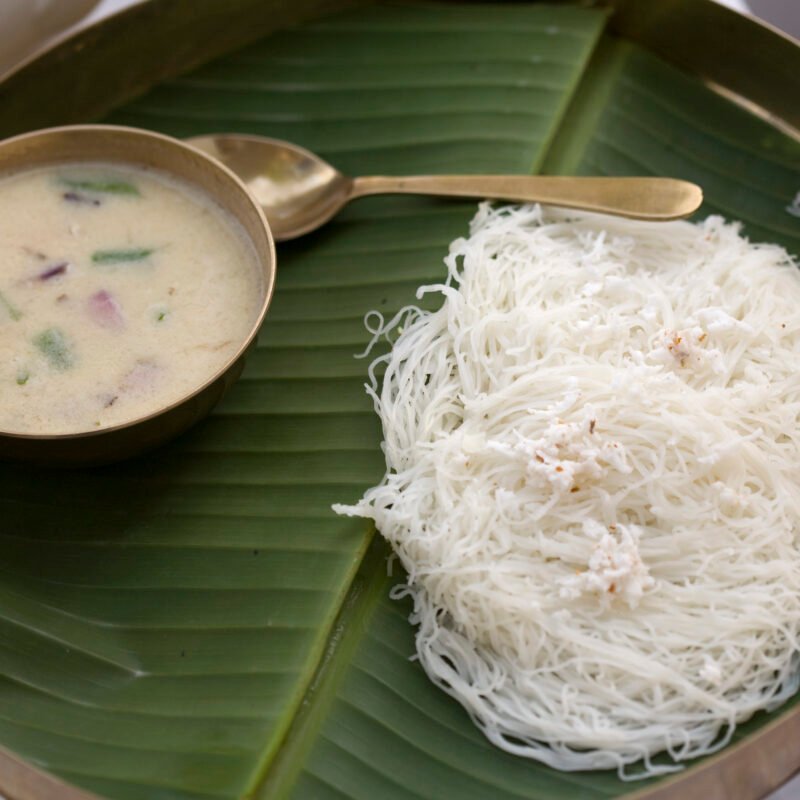 Idiyappam with vegetable kurma