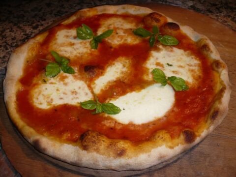 Margherita Pizza with fresh mozzarella and basil