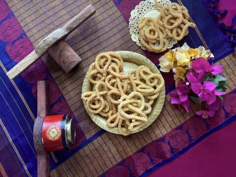 Murukku, a crispy homemade rice-flour snack