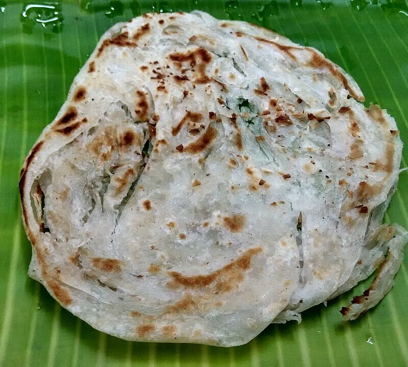 Layered flaky South Indian parotta