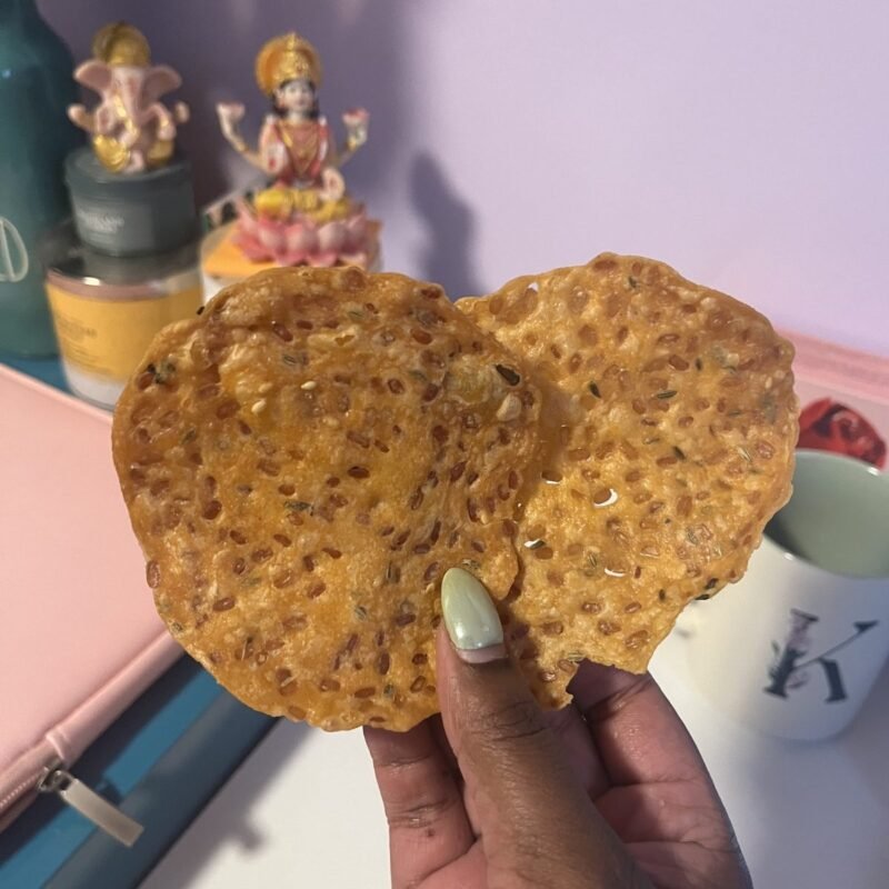 Thattai, a crisp savoury rice cracker snack