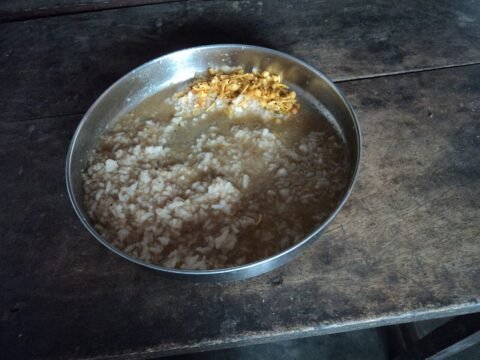 Rice served with tangy traditional rasam