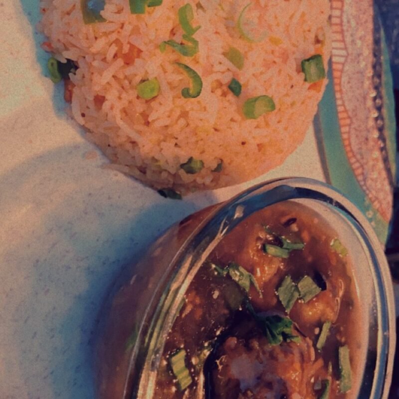 Vegetable fried rice, Indo-Chinese style